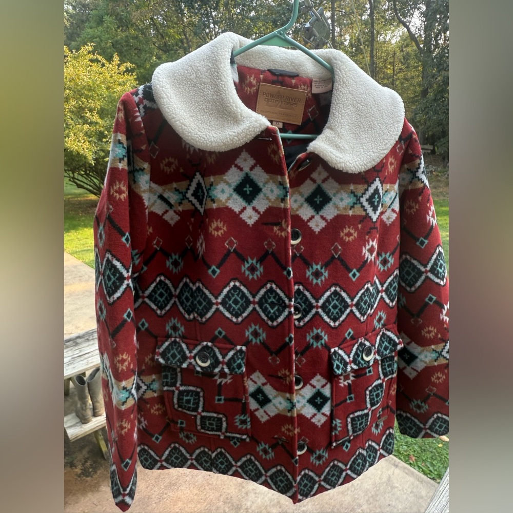 Powder River Jacket with White Sherpa Collar XL